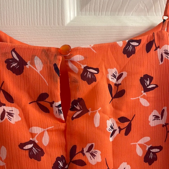 NWT Mi Ami Francesca’s Mini Dress Orange Floral Adjustable Straps Francescas - Picture 6 of 9